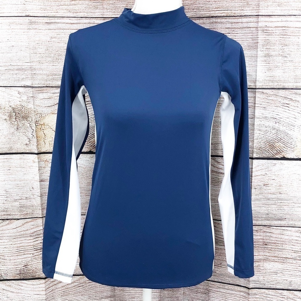 Boden Dark Blue and White Long Sleeve Rash Guard Size 11-12Y